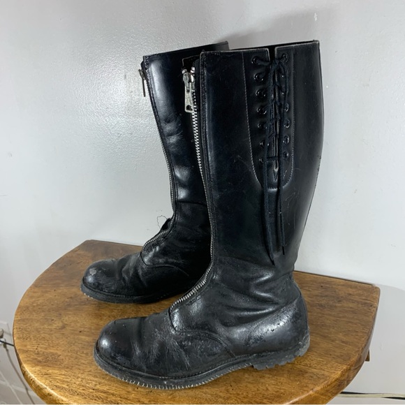Other - Vintage 70s hand made motorcycle , police  Steel toe leather boots